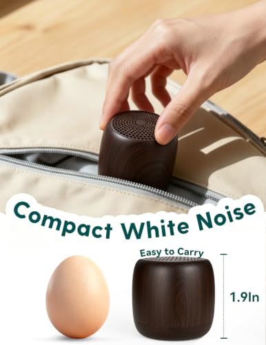 Image of Babelio White Noise Sound Machine (Pocket Mini Pro) | 1000mAh Large Battery, 25 Non-looping Sounds for Adults, Kids & Babies, Timer, Memory Function, Pocket-Sized & Travel Essentials, Walnut