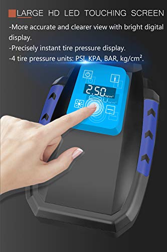 image for sanyi Air Compressor Car Tire Inflator DC 12V Auto Tire Pump with LED 