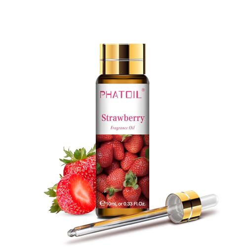 PHATOIL Aceite Esencial Fresa 10 ml, Aceites Esenciales para Humidificador, Aceite Perfumado Fresa para Aromaterapia, Difusor, Velas DIY