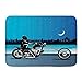 Produktbild Fußmatten, Motorrad Kunst mit Chopper Motorrad Biker Reiten unter Sternenhimmel Skyscape Silhouette, Küche Boden Bad Teppich Matte Saugfähig Innen Bad Dekor Fußmatte rutschfest