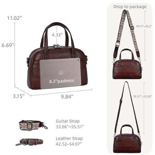 Image of Iswee Genuine Leather Purses for Women Shoulder Handbags Designer Hobo Crossbody Purse Top Handle Purse