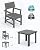 SERWALL HDPE Outdoor Dining Set, Patio Table and Chairs Set All Weather Patio Dining Set for 4, 5-Piece Patio Dining Furniture for Deck, Garden, Backyard, Gray