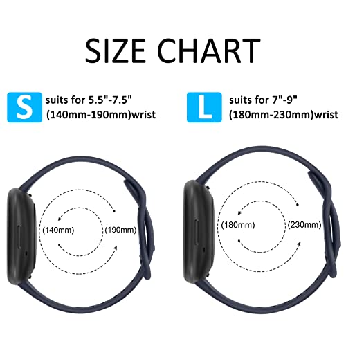 Image of Meliya Soft Strap for Fitbit Versa 4 / Versa 3 / Sense 2 / Sense(Watch Not Included), Flexible Premium Elastomer TPU Adjustable Watch Straps, Sport Replacement Band for Women Men