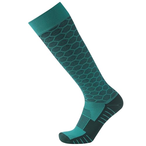 SuMade Waterproof Breathable Socks for Women, Youth Hiking Socks Wet Weather Dry Feet Wader Socks Knee High Cycling Rowing Running Fishing Socks 1 Pair (Green, X-Small)