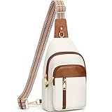 Fiiuos Anti Theft Crossbody Bags for Women RFID Sling Bag, Vegan Leather Cross Body Travel Purse for Work & Daily Use, Hands-Free Casual Daypack for Women Men Beige Brown