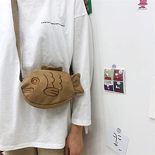 BXCNCKD Cute cartoon fish canvas messenger bag embroidered girl messenger bag2