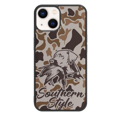 qizjio Old School Camo Phone Case Shockproof Protective Southern Style Phone Cover for iPhone 15 Duck Camo Case