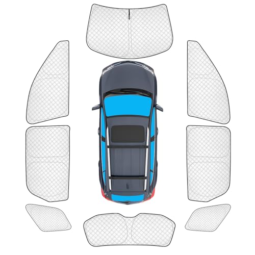 Image of KMF 8pcs Thicken Full Window Sun Shades for Nissan Pathfinder 2022-2025 Accessories,Custom Windshield Sunshade with Car Window Covers for Side Rear, UV Block and Blackout Privacy for Camping Outdoor