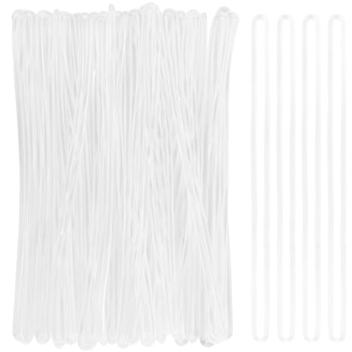 MIDELONG Clear Plastic Luggage Tag Loop Straps, 6 inch Transparent Luggage Tag Holder Travel Luggage Name Tag Worm Loops for Luggage Bag ID Tags Identification Cards, Pack of 30