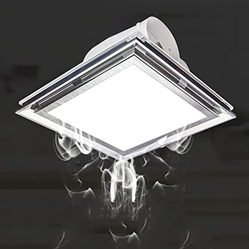 Ventilador de ventilación integrado con iluminación LED para techo, ventilador de extracción silencioso 2 en 1 con luz, ventilador de techo 30×30cm para baño y cocina, extractor potente (Dorado) miniatura 6