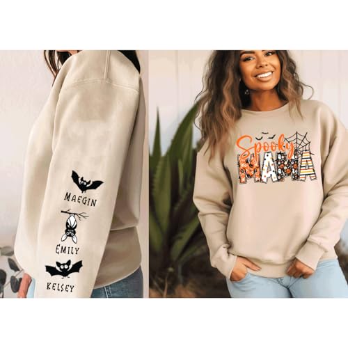 Personalized Spooky Grandma Sweatshirt - Custom Mama Halloween Shirt for Women, for Mimi4