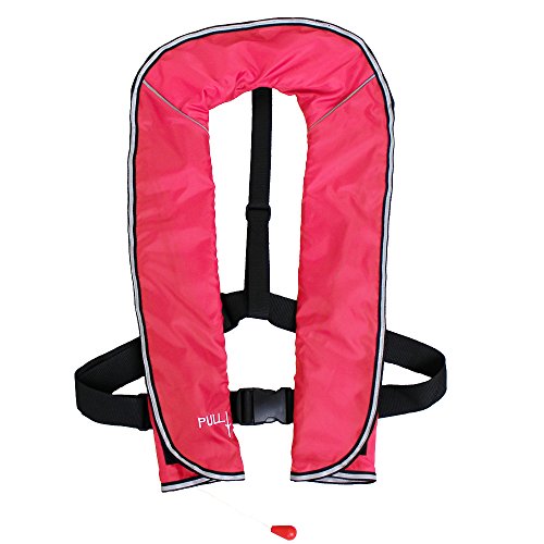 DABADA(ダバダ) ライフジャケット インフレータブル ベストタイプ 膨張式 救命胴衣 男女兼用 フリーサイズ (ピンク, 手動膨張式)