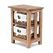 Produktbild DESIGN DELIGHTS Holz BADSCHRÄNKCHEN MIT 2 Rattan KÖRBEN | beige, Recyclingholz Mahagoni, 51x38x29 cm (HxBxT) | Kommode