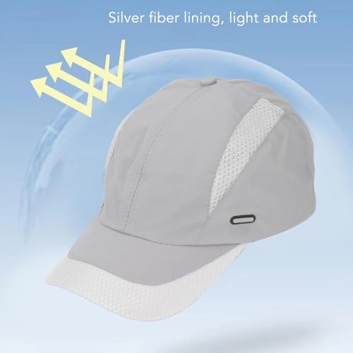 Fafeicy EMF Schutz Kappe mit Silberfaser für Handy Computer WLAN – Vollständig ausgekleidete verstellbare Strahlenschutz Kopfbedeckung Hellgrau