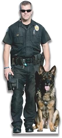 Police Officer & K9 Dog Cardboard Stand Up, Law Enforcement Cutout image 3