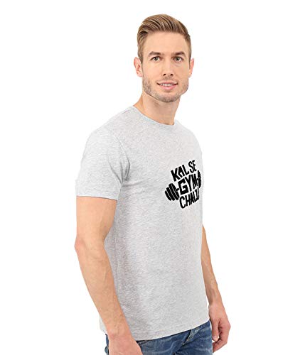Image of T-Shirt for Men KAL SE Gym CHALU Funny Hindi Quotation, Graphic and Typography t-Shirt