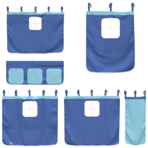 Rideaux pour lit mezzanine bleu polyester