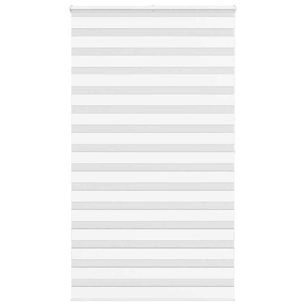 Zebra-Rollo, Polyester, 130,9 cm, Weiß, 135 x 200 cm | Doppelschicht, transparent und blickdicht, Wandmontage oder ohne Bohren, verstellbar durch Kette, Kindersicherung