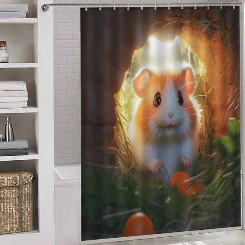 Rideau de douche hamster imperméable et séchage rapide en tissu - 2