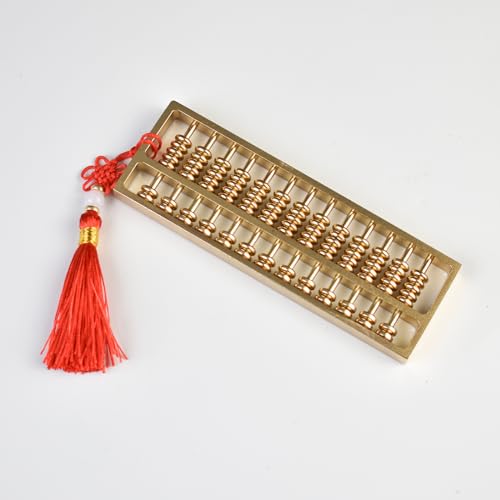 Image of Brass Mini Abacus, Copper Decoration, Chinese Calculator Math Tool for Kids Adults, Gold (09-2)