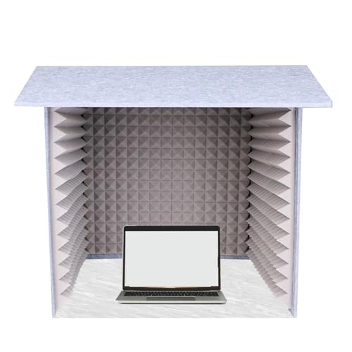 Cubierta insonorizada de escritorio, escudo de aislamiento plegable para cabina de grabación con fibra de poliéster y paneles de malla de panal de abeja que absorben el sonido para reducción de ruido