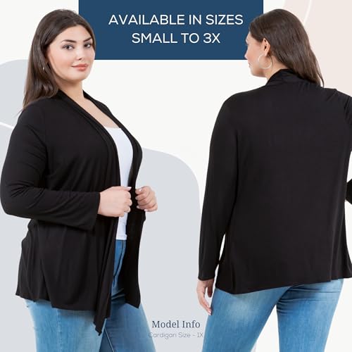 Image of Azules Long Sleeve Womens Cardigan, Thin Flowy Rayon Sweater Lightweight Cardigan for Casual or Dressy Outfits