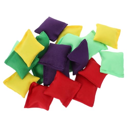 20 Mini Poufs de Jeu en Tissu Laineux et Particules Plastiques 5x5 cm