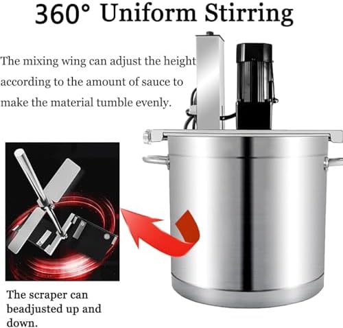 Commercial Electric Mixer for Jam & Sauce, 25L Automatic Stirring Machine with Double-Layer Scraper, Heavy-Duty Kitchen Mixer, Ideal for Restaurants & Bakeries