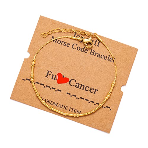 Image of JoycuFF Inspirational Morse Code Bracelets for Women Silver Beads Jewelry Encouragement Mantra Gifts for Her