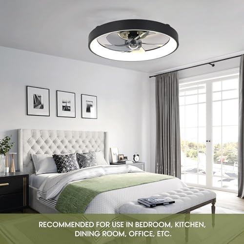 Ventilateur de plafond LED silencieux a intensite variable LANMOU