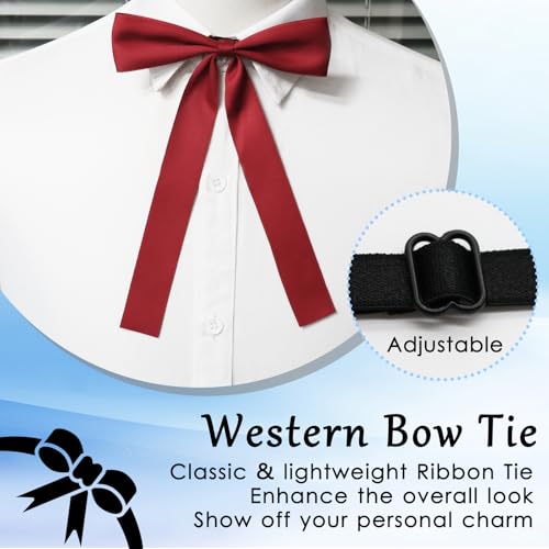 Image of Luckyvestir Mens Bow Tie, Western Ties for Men, Black Bowtie for Women, String Colonel Ribbon Tie for Party Prom Wedding