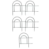 Gartenzaun 5 Stück Zierzaun Metall Teichzaun Set Schmiedeeiserne Gartenzaun Wasserdichte Zaunplatten Barriere Dekorative Zaun für Patio Blumenbeet im Freien, 44.7 x 47 cm