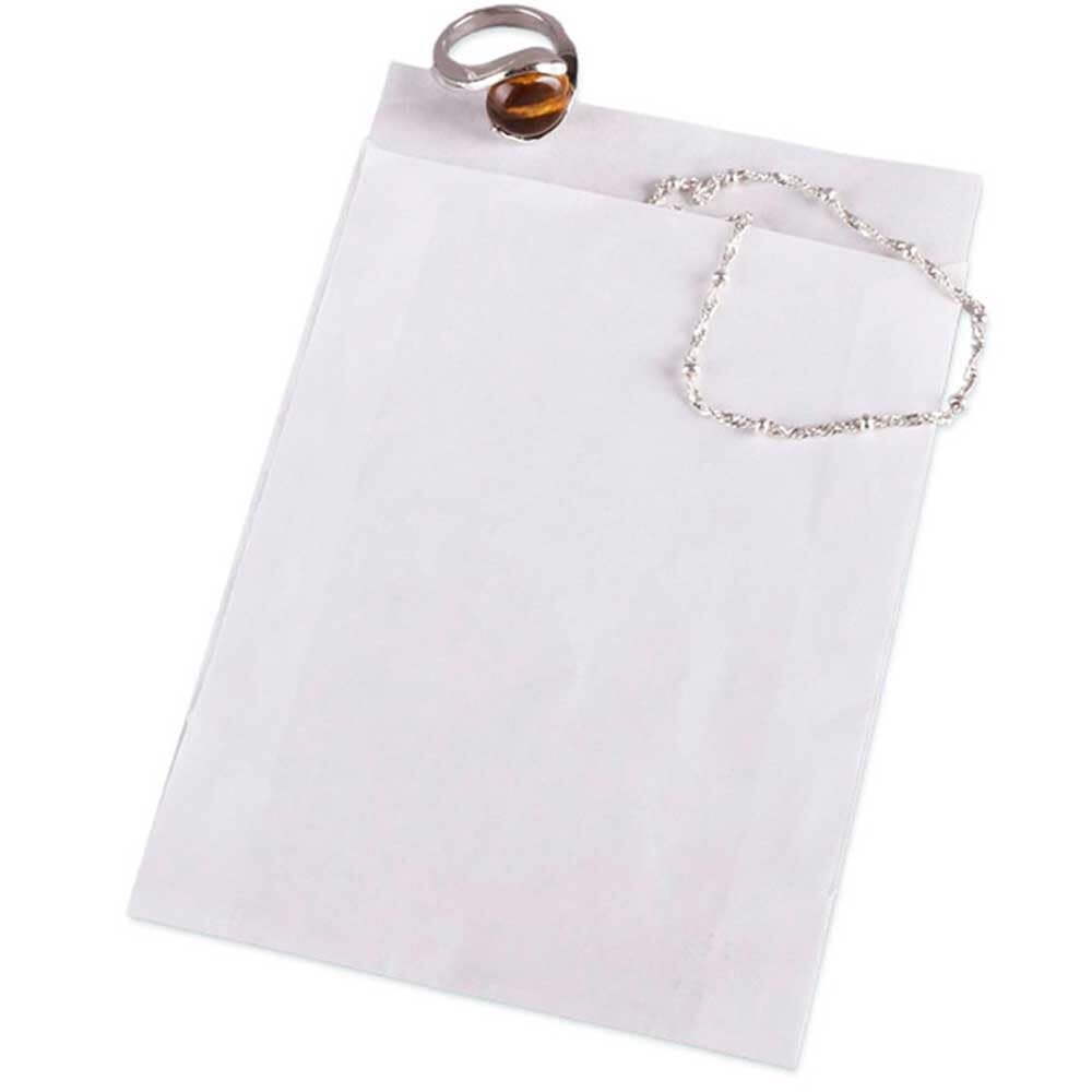 Flachbeutel weiß gebleicht aus Kraftpapier 165 x 215 + 20 mm, 500 Stück