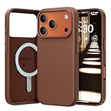 SURPHY Case for iPhone 17 Pro Case (6.3 inch 2025), Compatible with MagSafe, Faux Leather 17 Pro Phone Cases Whit Soft Microfiber Lining, Brown