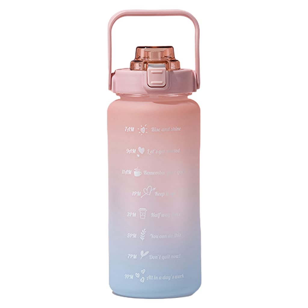 Elnwnnkc Drinking Bottle Leak-Proof Free Suitable for As Drinking Water Reminder with Lid Handles for Outdoor Sports Water Cup with Straw