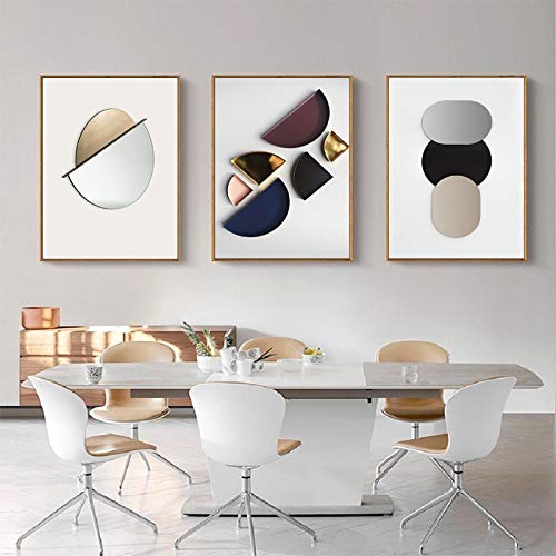 Lot de 3 affiches abstraites pour salon moderne 50x70 cm