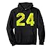 Vintage Softball 24 Jersey Number Pullover Hoodie