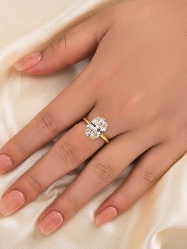 5CT Stunning Oval Cut Engagement Ring for Women, 925 Sterling Silver 5A Grade Cubic zirconia Promise Ring4