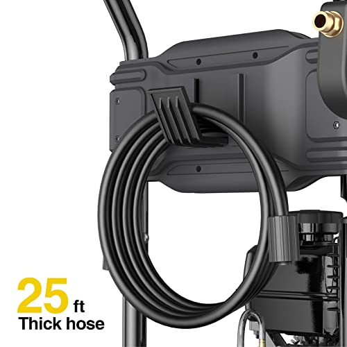 3200 PSI Gas Pressure Washer, 209CC &2.4GPM&7HP Power Washer, 25Ft Hose&Soap Container, Nozzles, Great for siding, driveways, Houses, Cars, RVs.GSW01A - Thumbnail 3