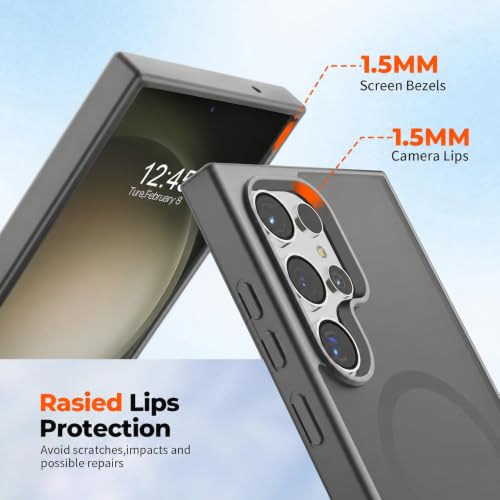 Image of AIBEX Back Cover for Samsung Galaxy S23 Ultra| Slim Case with Wireless Charging Support | Anti-Scratch, Shockproof, Anti-Fingerprint & Lightweight Military-Grade Protective Cover - Grey