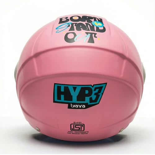 Image of HYP3 Junior Solid ISI Certified Open Face Kids Helmet for Boys & Girls | Lightweight & Impact Resistant Safety Helmet for Children - Scooter /Motorcycles (Rose Gold, S)