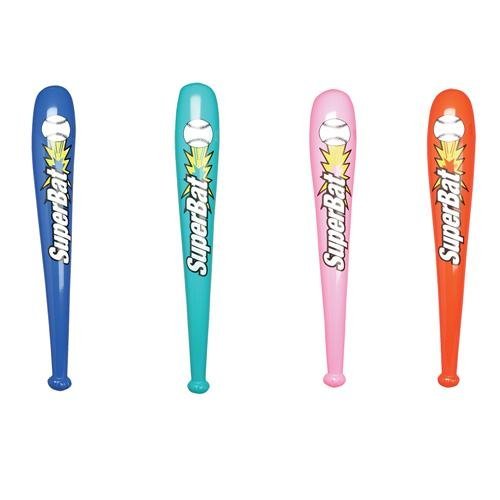1 Dozen (12) ~ Giant Superbat Inflatables ~ Each 42" Long ~ Assorted Colors ~ New ~ Baseball Bat Inflates