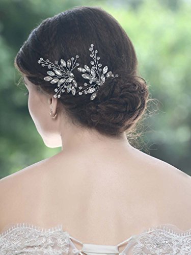 Unicra Wedding Hair Pins Hair Set Jewelry Decorative Wedding Hair Accessories For Brides And Bridesmaids Pack Of 2 (Silver) #TOP6