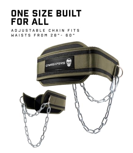Image of Gymreapers Dip Belt With Chain For Weightlifting, Pull Ups, Dips - Heavy Duty Steel Chain For Added Weight Training