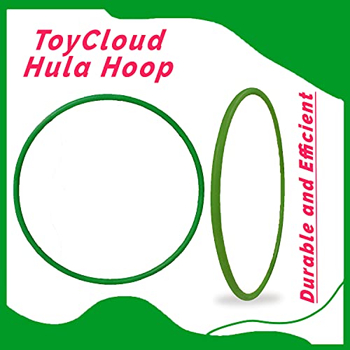 Image of Toy Cloud Adults 8 Interlock able Pieces Octa Design Premium Adjustable Hula Hoop Ring for Exercise (4 Size, 18-29 Inch, Green)