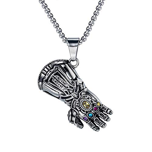 Ostory メンズネックレス お洒落な アベンジャーズ 手袋 メンズネックレス ペンダント サージカルステンレス ネックレス メンズ アクセサリー