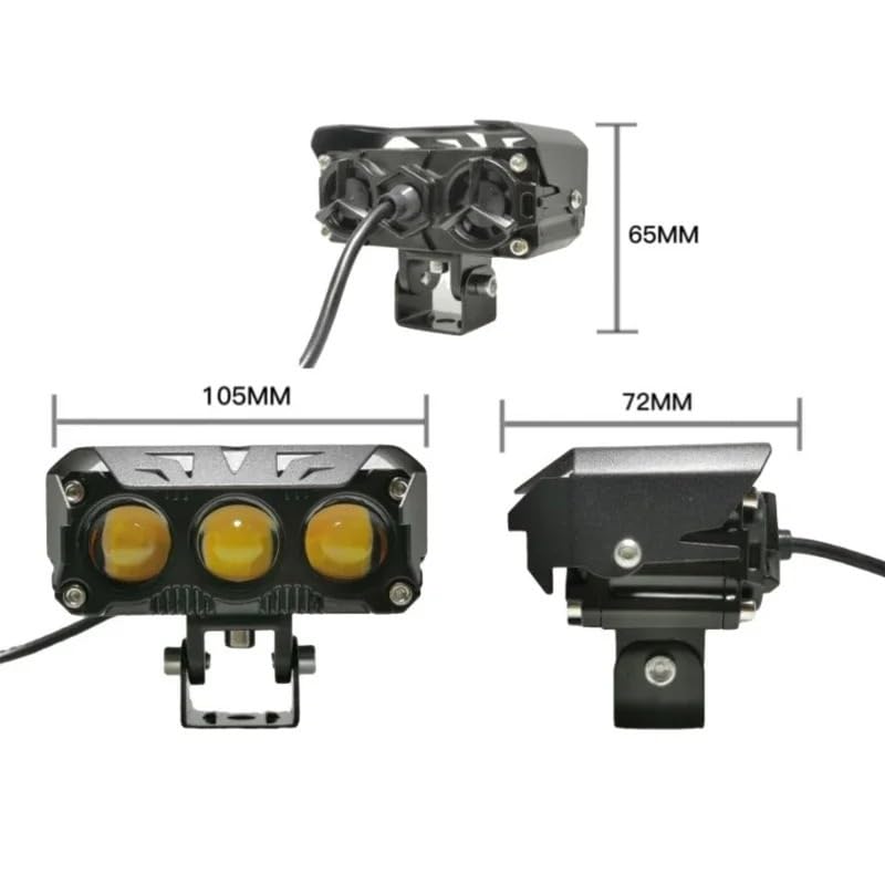 Projecteurs de moto blanc jaune à double couleur pour feux additionnels moto - 2