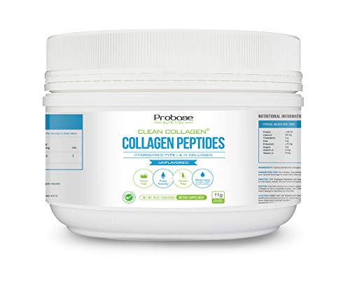 PROBASE Collagen Peptides Powder (16oz) Unflavored Skin, Joints, Hair Health, Non-GMO Verified, Certified Paleo Friendly and Gluten Free