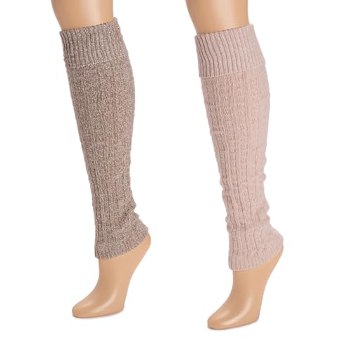 Image of MUK LUKS Women's 2-Pair Tall Ribbed Microfiber Leg Warmers