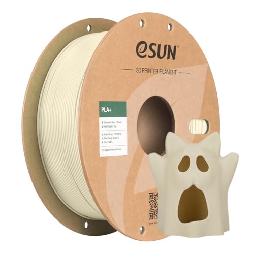 Image of eSUN PLA+ Filament 1.75mm 1KG, 3D Printer Filament Dimensional Accuracy + /- 0.03mm, 1kg Cardboard Spool(2.2lbs) 3D Printing Filament, Fits for Most FDM 3D Printers,Bone White